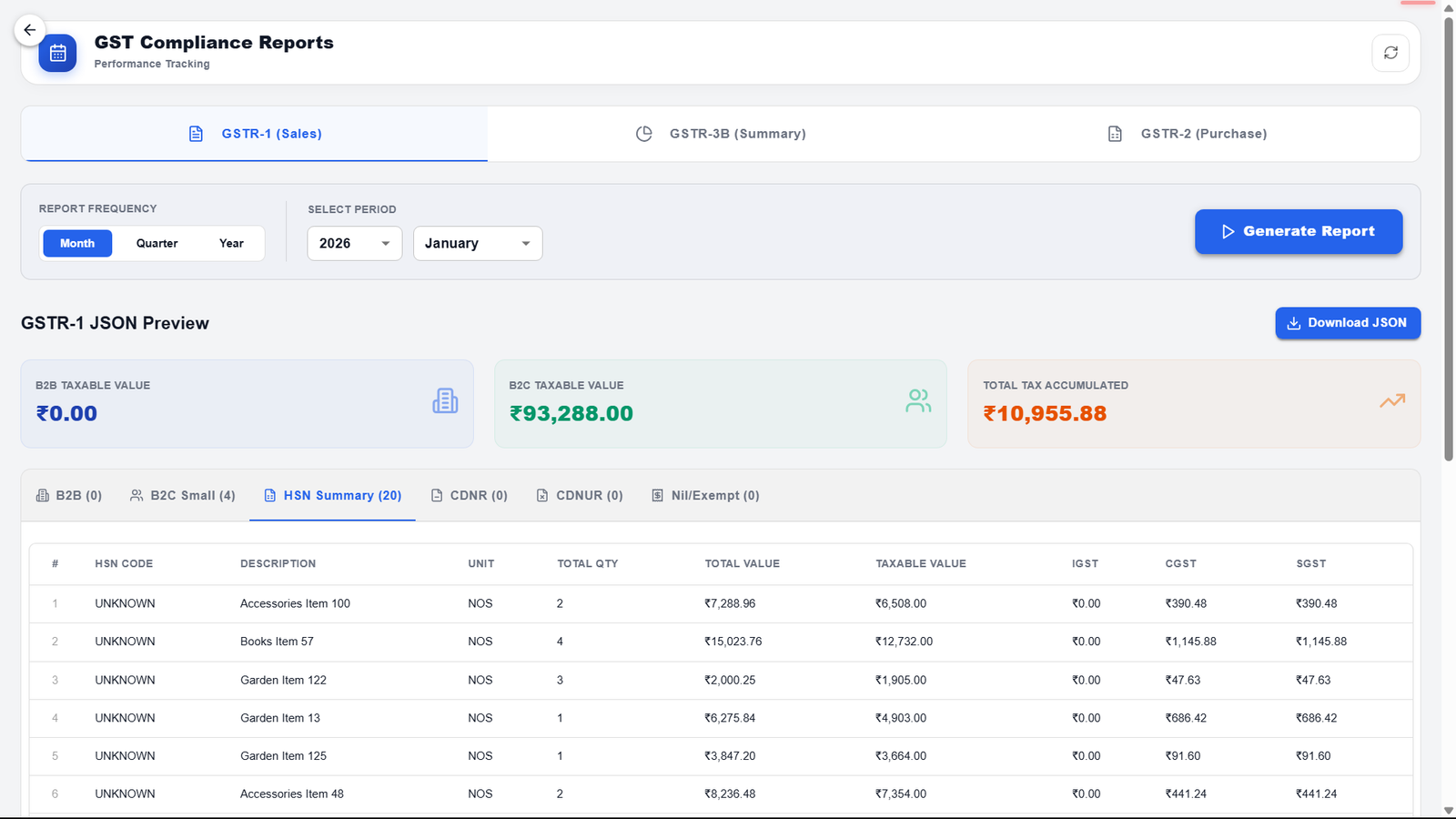 GST Invoice and Compliance Dashboard Preview
